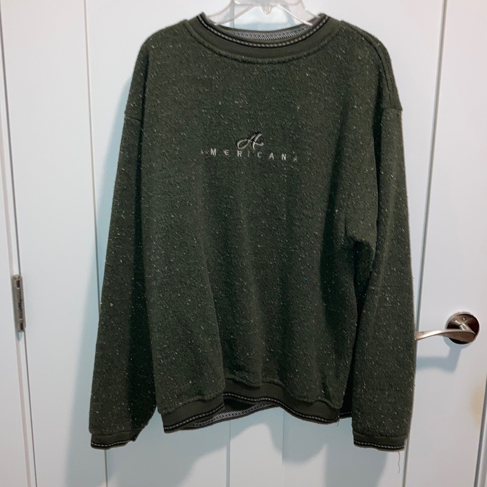 Green sweater with fleece lining. Lifestyles